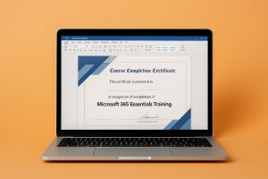 Digitala arbetsflöden i Microsoft 365 symboliserar rättssäkerhet och effektivitet.